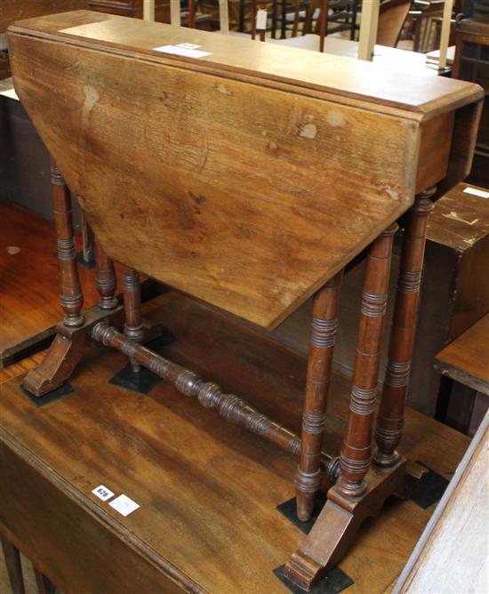 Victorian walnut octagonal Sutherland table(-)